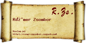 Römer Zsombor névjegykártya